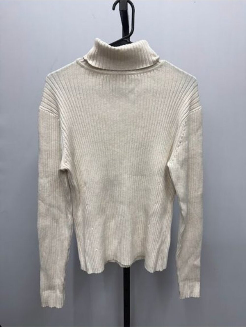 Pendleton Cream Ribbed Knit Turtleneck Sweater